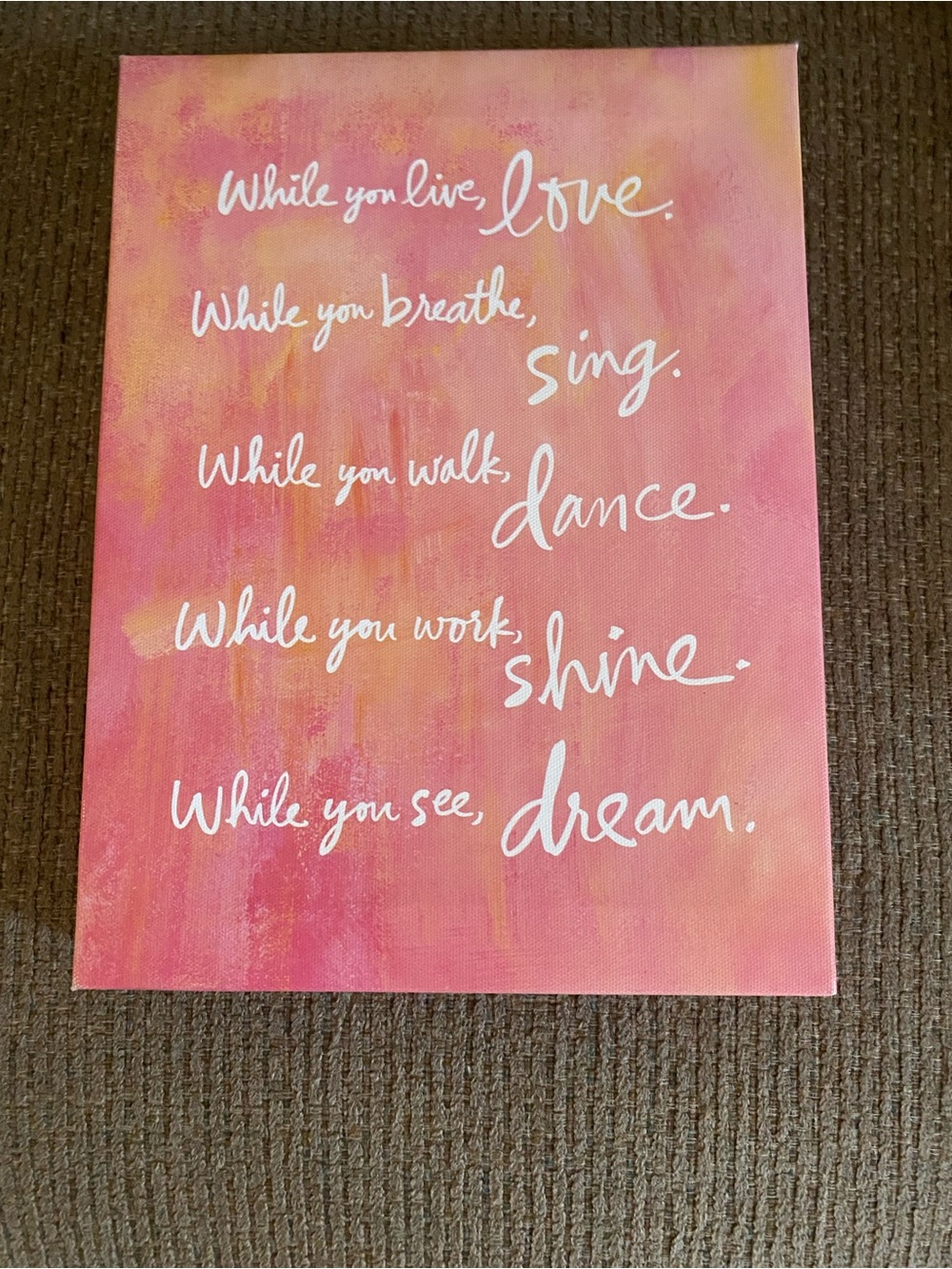 Hallmark Pink and Gold Inspirational Canvas Art